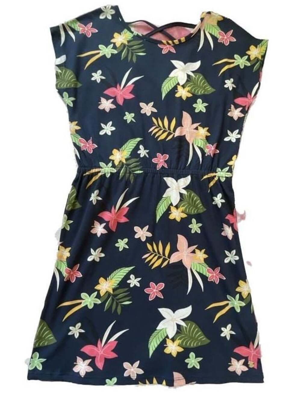 NWT Roxy Girl Best Old Song 100% Cotton Tropical Floral Dress
